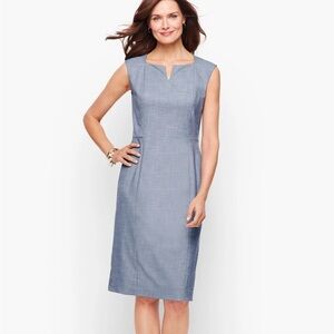 Talbots Sharkskin Sheath Dress tailored classic lined NWOT